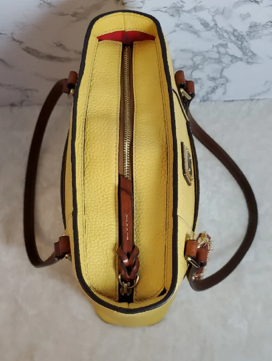 Dooney & Bourke Yellow Lexighton Tote w/Bag Charm - Picture 6 of 13